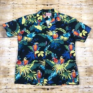 RJC Hawaiian Jungle Button Shirt Vibrant Color XL